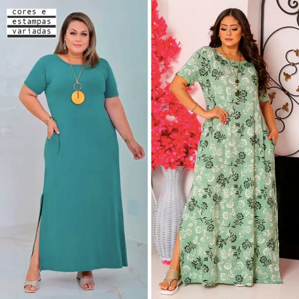 VESTIDO LONGO C/MANGA (U)-G1