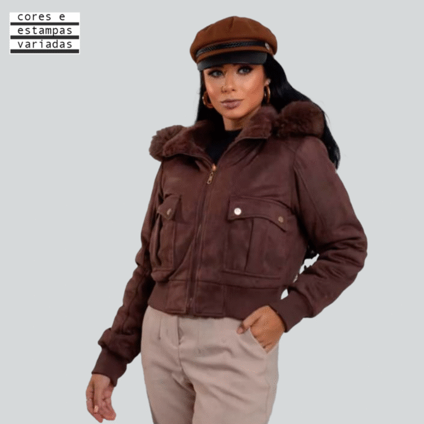 JAQUETA FEM SUEDE PELUCIADA
